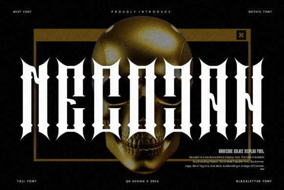 Necojah Typeface: Bold Blackletter for Modern Branding