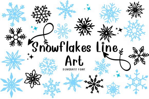 Snowflakes Line Art: A Winter Font for Branding